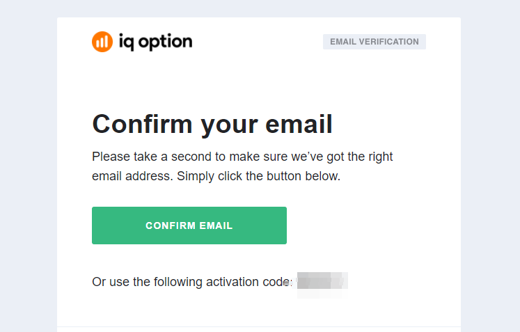 confirming your iq option online trading account in india